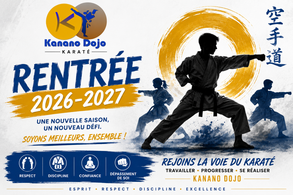 Une nouvelle saison commence ! Rejoins-nous pour apprendre, progresser et grandir à travers les valeurs du karaté : Respect • Discipline • Confiance • Dépassement de soi. Ensemble, cultivons l’excellence !